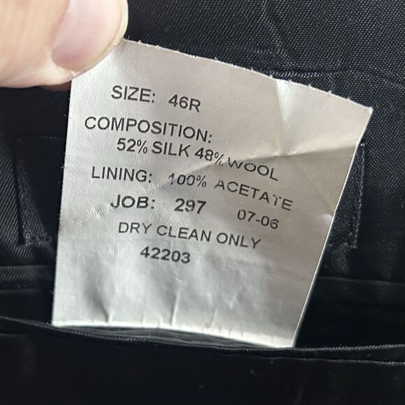 Jos A Bank 46R Sport Coat Silk Wool Blend Houndstooth Two Button Lined Vented - Picture 4 of 8